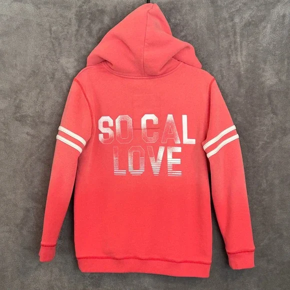 Hollister Y2K Hoodie Women L Pink Ombré SoCal Surf Fleece Preppy Coastal - Picture 2 of 11